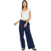 Forever 21 Women’s Wide Leg Nylon Pants with Bow Details(Navy)