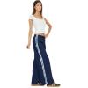 Forever 21 Women’s Wide Leg Nylon Pants with Bow Details(Navy)