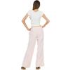 Forever 21 Women’s Wide Leg Nylon Pants with Bow Details(Pink)