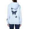Forever 21 Women’s Zip-up Hoodie With Graphic Patches Soft Fleece Sweatshirt(Blue)