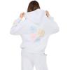 Forever 21 Women’s Zip-up Hoodie With Graphic Patches Soft Fleece Sweatshirt(Heather Grey)
