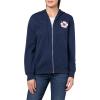 Forever 21 Women’s Zip-up Hoodie With Graphic Patches Soft Fleece Sweatshirt(Navy)