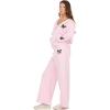 Forever 21 Women’s Zip-up Hoodie With Graphic Patches Soft Fleece Sweatshirt(Pink)