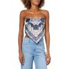 Forever 21 Women’s Bandana Top with Smocked Back and Self Tie(Navy)