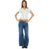 Forever 21 Women’s Collared Button-Down Top with Ruffle Hem and Cinched Under-Bust Line(White)