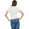 Forever 21 Women’s Collared Button-Down Top with Ruffle Hem and Cinched Under-Bust Line(White)