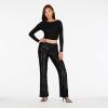Forever 21 Women’s Flare Pant with Sequins(Black)
