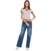 Forever 21 Women’s Polo Tee with Allover Stripes(Ivory)