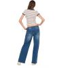 Forever 21 Women’s Polo Tee with Allover Stripes(Ivory)