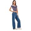 Forever 21 Women’s Polo Tee with Allover Stripes(Navy)