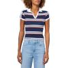 Forever 21 Women’s Polo Tee with Allover Stripes(Navy)