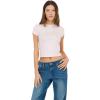 Forever 21 Women’s Tee with Patch Details Casual Graphic(Pink)