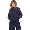 Forever 21 Women’s Windbreaker Jacket With Zip Front(Navy)
