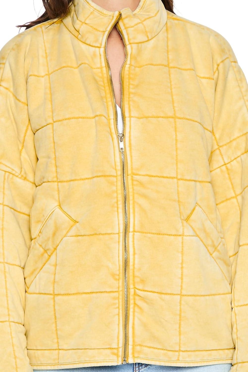 image:imageForever 21 Womens Quilted Zipup JacketGolden Haze