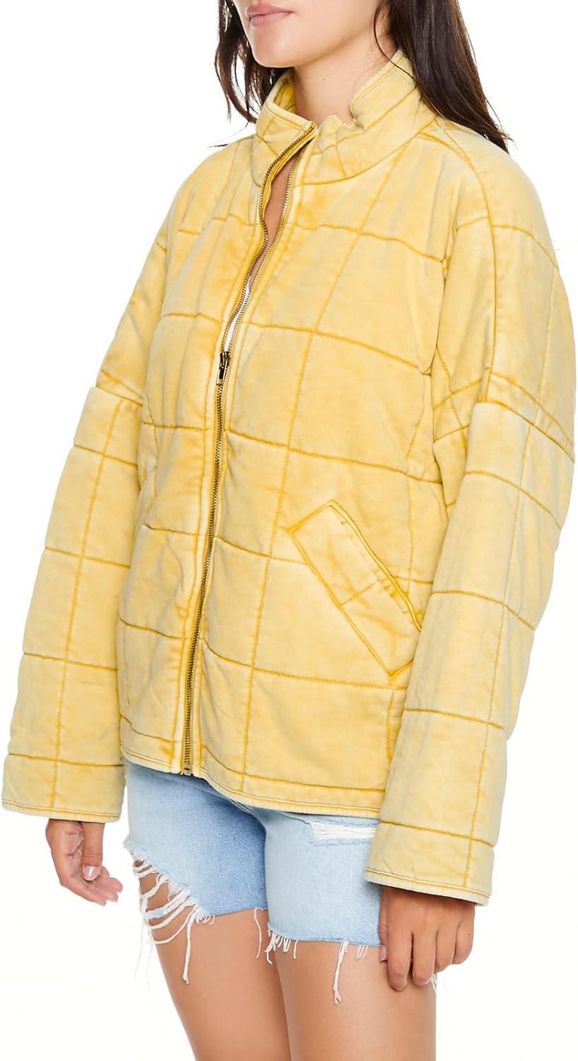 image:imageForever 21 Womens Quilted Zipup JacketGolden Haze