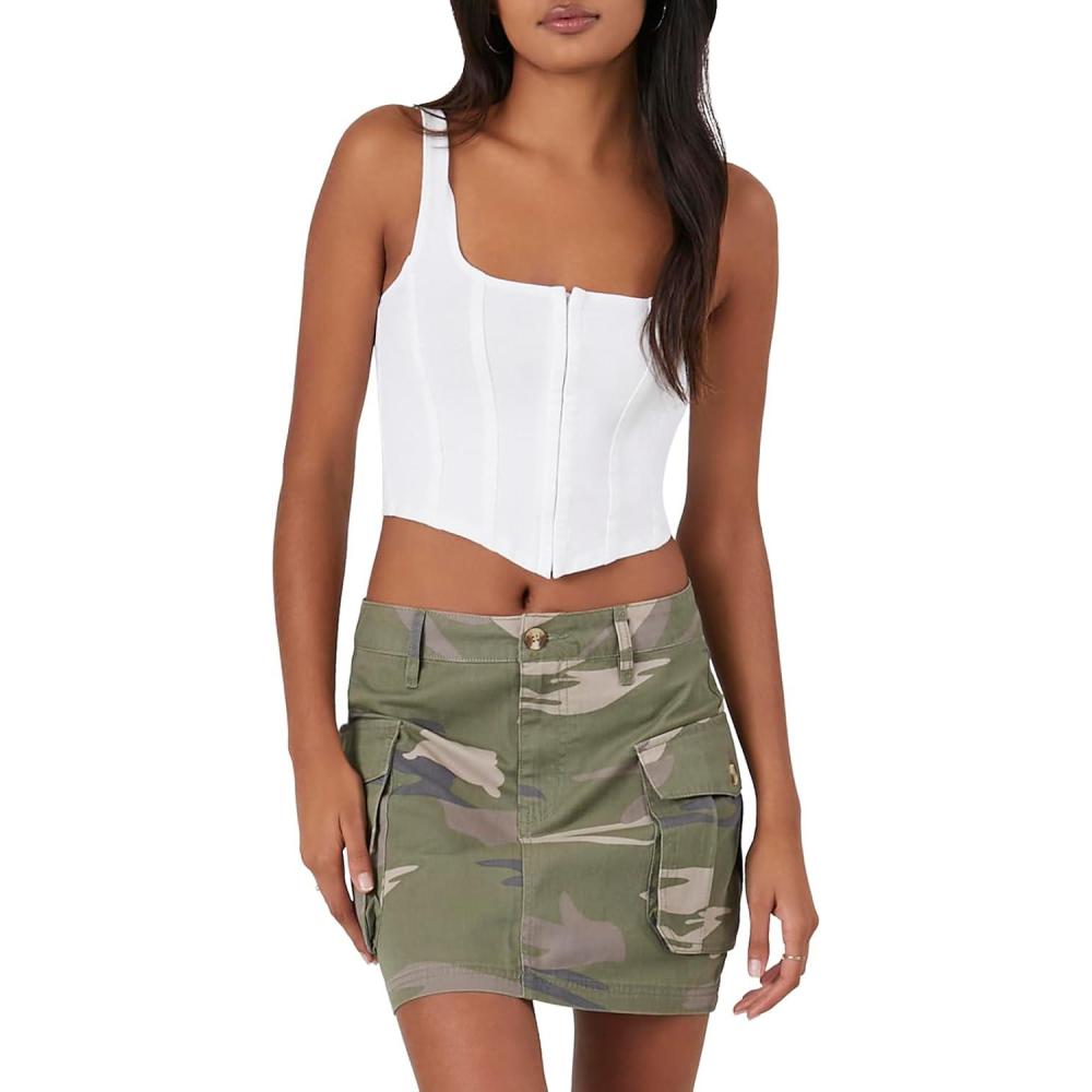 image:imageForever 21 Womens Camo Cargo Mini SkirtOlive
