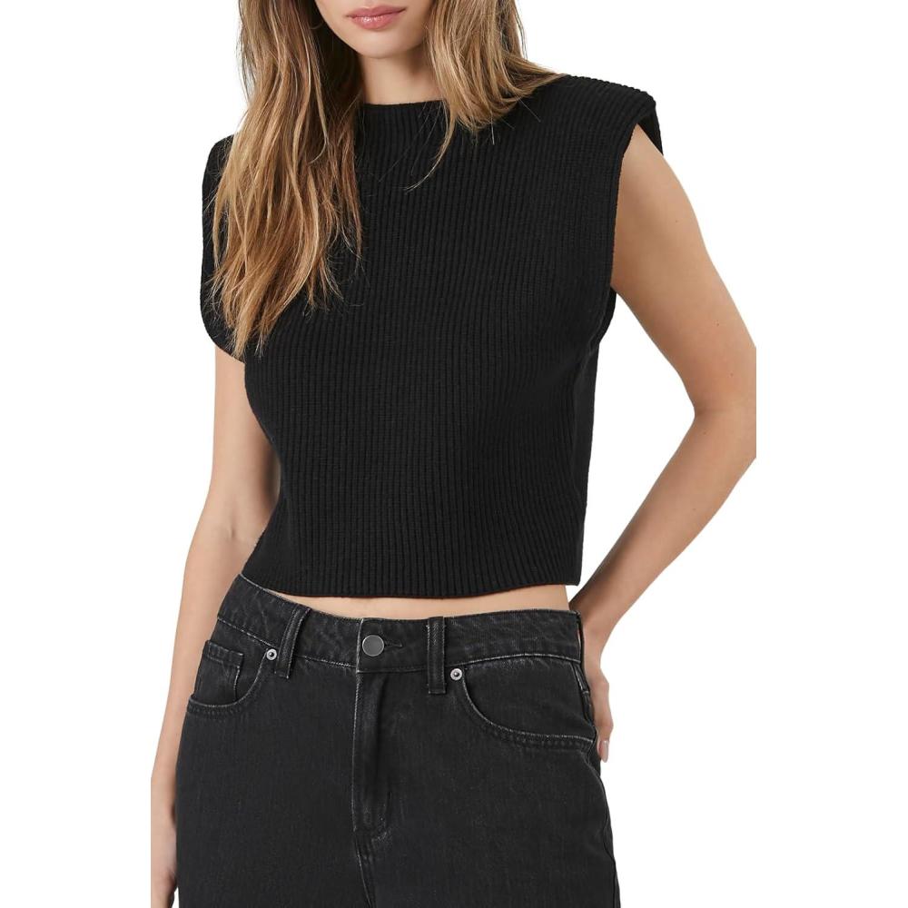 image:imageForever 21 Womens Padded Sweater VestBlack