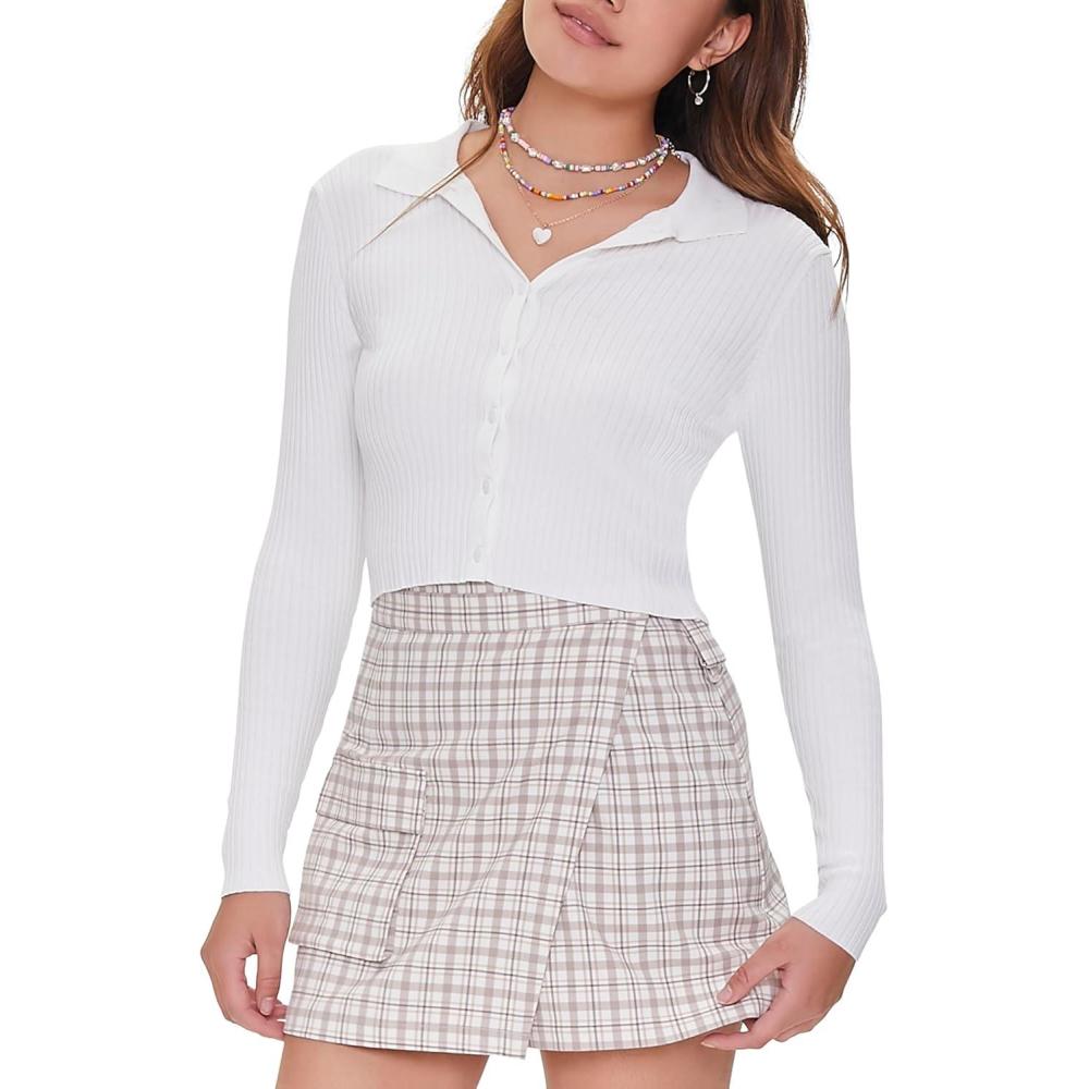 image:imageForever 21 Womens Plaid Mini SkirtBeigeMulti