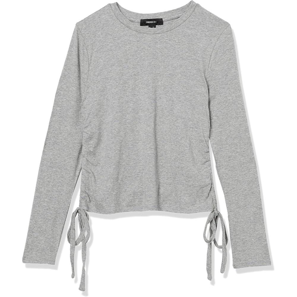 image:imageForever 21 Womens Ruched Drawstring TopHeather Grey