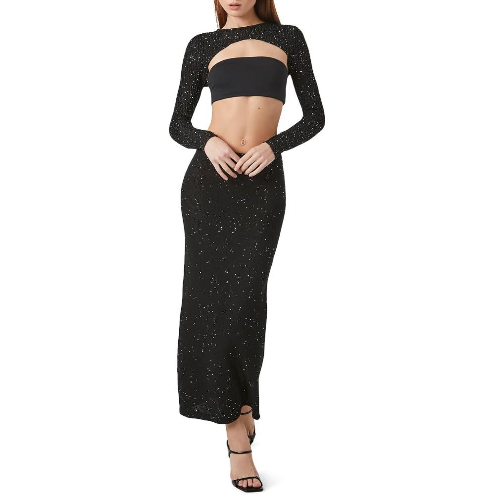 image:imageForever 21 Womens Sequin Midi SkirtBlack