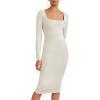 Forever 21 Women’s Bodycon Long-Sleeve Dress(Goat)