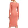 Forever 21 Women’s Bodycon Long-Sleeve Dress(Rust)