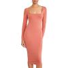 Forever 21 Women’s Bodycon Long-Sleeve Dress(Rust)