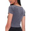 Forever 21 Women’s Button-Front Crop Top(Black)