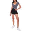 Forever 21 Women’s Button-Front Crop Top(Black)