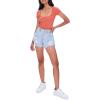 Forever 21 Women’s Button-Front Crop Top(Dark Orange)