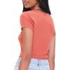 Forever 21 Women’s Button-Front Crop Top(Dark Orange)
