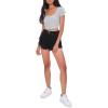 Forever 21 Women’s Button-Front Crop Top(Heather Grey)