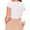 Forever 21 Women’s Button-Front Crop Top(Ivory)
