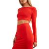 Forever 21 Women’s Crop Top & Pencil Skirt Set(Red)