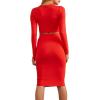 Forever 21 Women’s Crop Top & Pencil Skirt Set(Red)