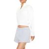 Forever 21 Women’s Cropped Half-zip Pullover(White)