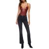 Forever 21 Women’s Curvy High-Rise Bootcut Jeans(Washed Black)