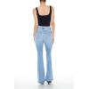 Forever 21 Women’s Curvy High-Rise Flare Jeans(Light Denim)