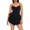 Forever 21 Women’s Cutout Tiered Ruffle Mini Dress(Black)