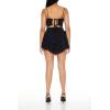 Forever 21 Women’s Cutout Tiered Ruffle Mini Dress(Black)