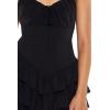Forever 21 Women’s Cutout Tiered Ruffle Mini Dress(Black)
