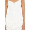 Forever 21 Women’s Cutout Tiered Ruffle Mini Dress(Cream)