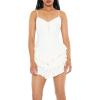 Forever 21 Women’s Cutout Tiered Ruffle Mini Dress(Cream)