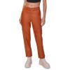 Forever 21 Women’s Faux Leather Cargo Ankle Pants(Chestnut)