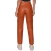 Forever 21 Women’s Faux Leather Cargo Ankle Pants(Chestnut)
