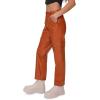 Forever 21 Women’s Faux Leather Cargo Ankle Pants(Chestnut)