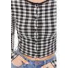 Forever 21 Women’s Gingham Cardigan Sweater(Black)