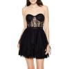 Forever 21 Women’s Lace & Tulle Bustier Mini Dress(Black)