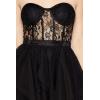 Forever 21 Women’s Lace & Tulle Bustier Mini Dress(Black)