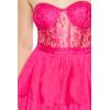 Forever 21 Women’s Lace & Tulle Bustier Mini Dress(Hot Pink)